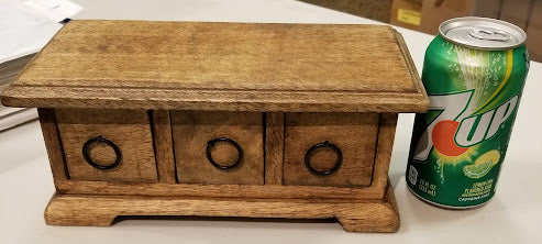 Three Drawer Wooden Herb Chest