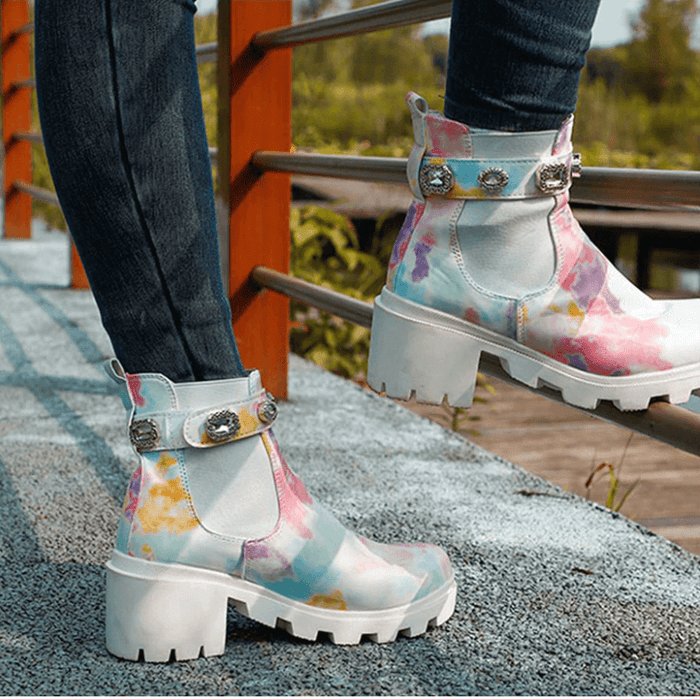 Tie Dye Ankle Boots