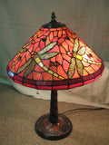 Tiffany Style Stained Glass Dragonfly Lamp-Jantiques LLC.