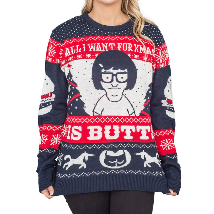 Tina All I Want for Xmas...Bob's Burgers Funny Christmas Sweater