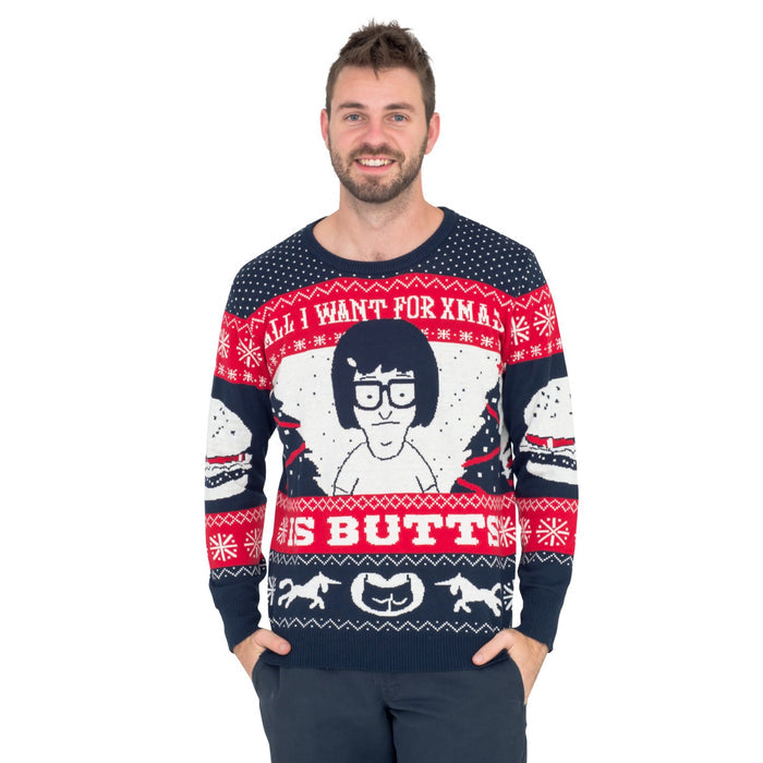 Tina All I Want for Xmas...Bob's Burgers Funny Christmas Sweater