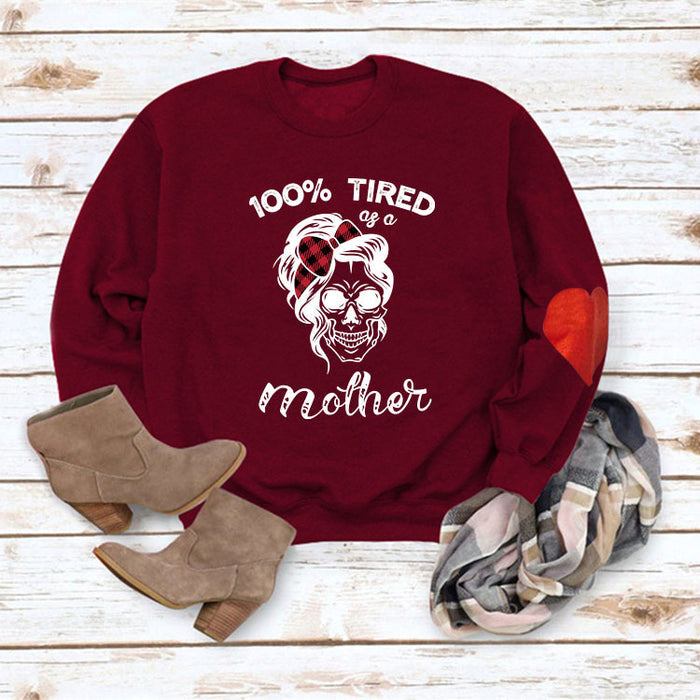 TIRED Fashion Loose Round Neck Autumn and Winter Bottoming Long Sleeve Love Sweater Girl