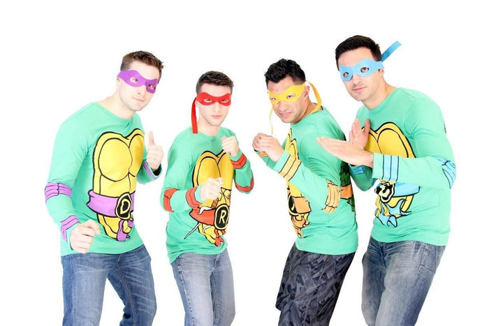 TMNT Long Sleeves Costume Toddlers T-shirt & Eye Mask-tvso