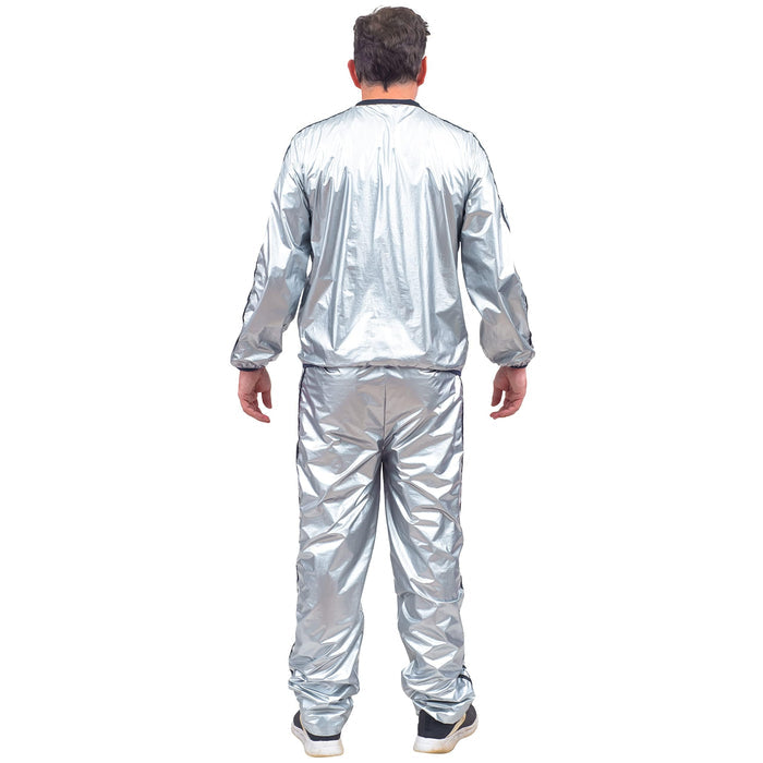 Todd and Margo Shiny Silver 2 Piece Workout Top and Pants Halloween Costume Set
