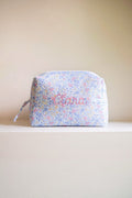 Toiletry Bag Large - Blue & Pink Flowers