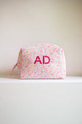 Toiletry Bag Large - Pink & Yellow Flowers
