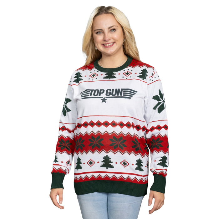 Top Gun Green Logo Christmas Sweater - TVStoreOnline