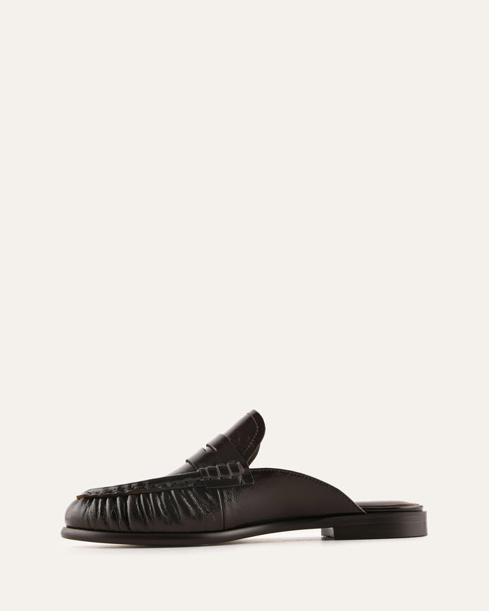 Black loafer on a white background