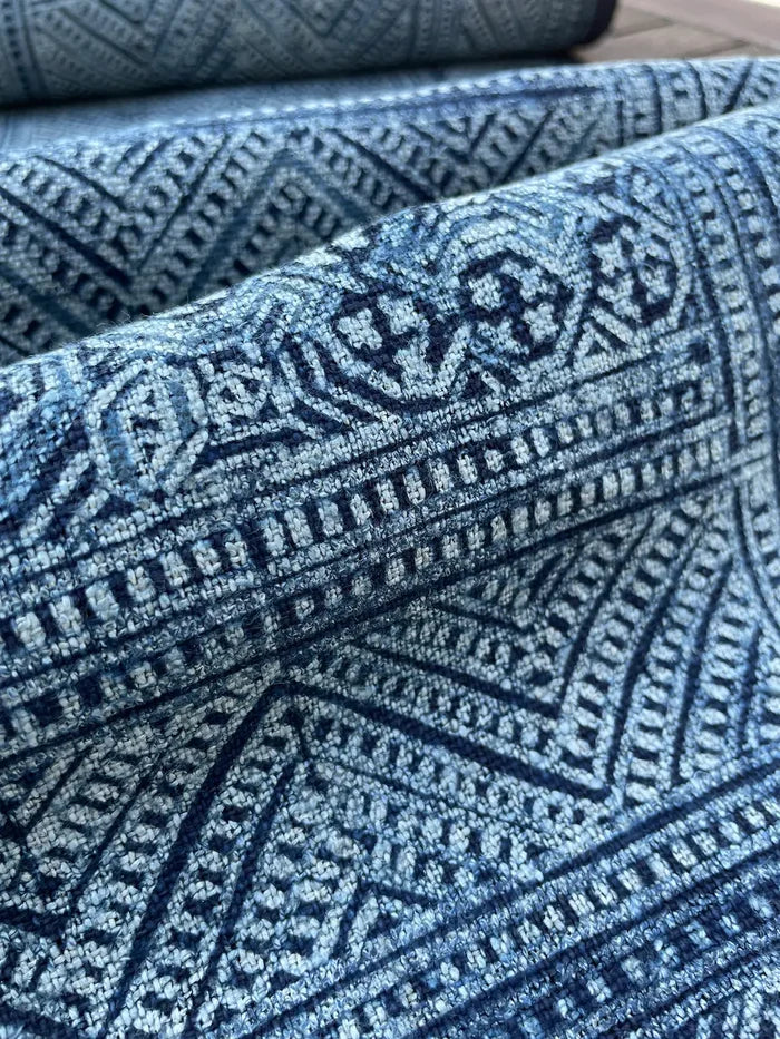 Traditional H'mong pattern, handwoven hemp, batik indigo