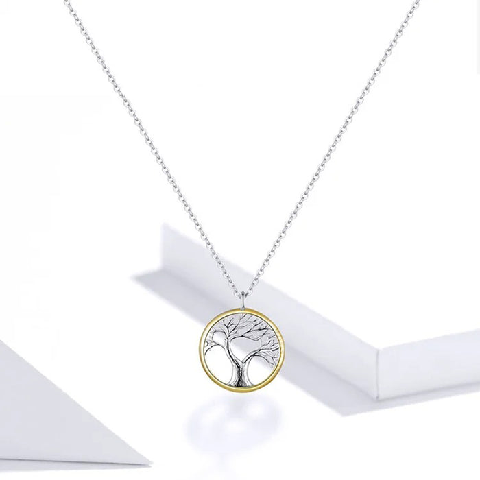 Tree of Life Pendant Necklace for Women Sterling Silver 925 Family Chain Necklaces Luxury Bijoux Collar Gifts