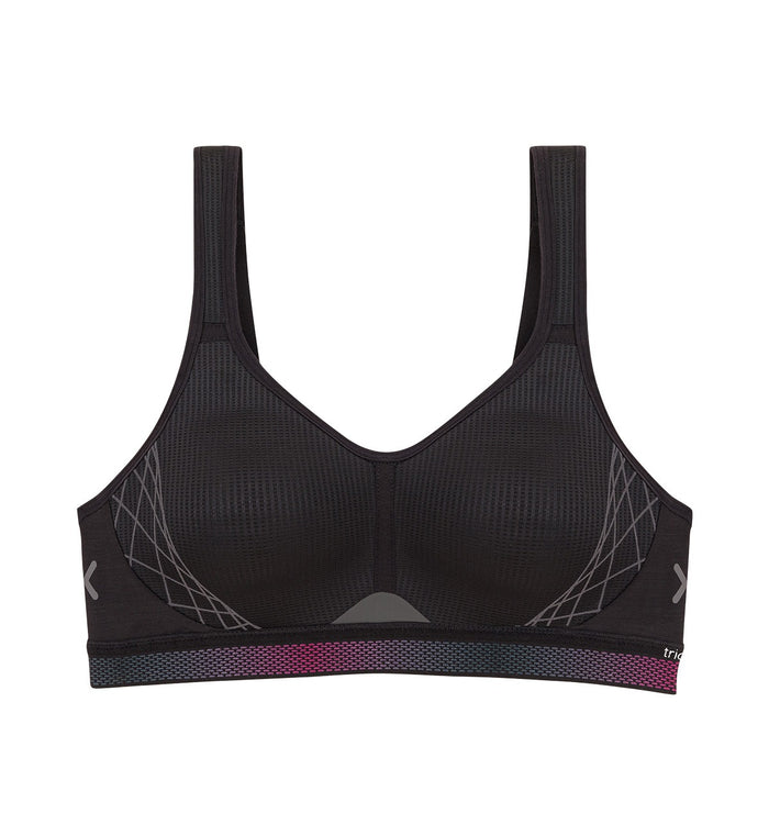 BLACK TRIACTION CARDIO FLOW PADDED BRA