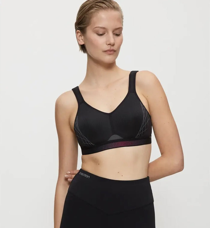 BLACK TRIACTION CARDIO FLOW PADDED BRA