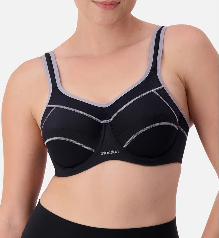 BLACK TRIACTION PERFORMANCE SPORTS BRA
