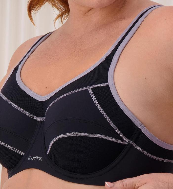 BLACK TRIACTION PERFORMANCE SPORTS BRA