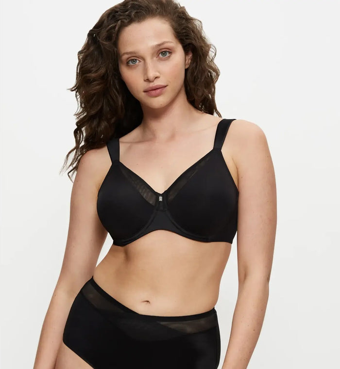 BLACK TRIUMPH TRUE SHAPE SENSATION MINIMISER BRA