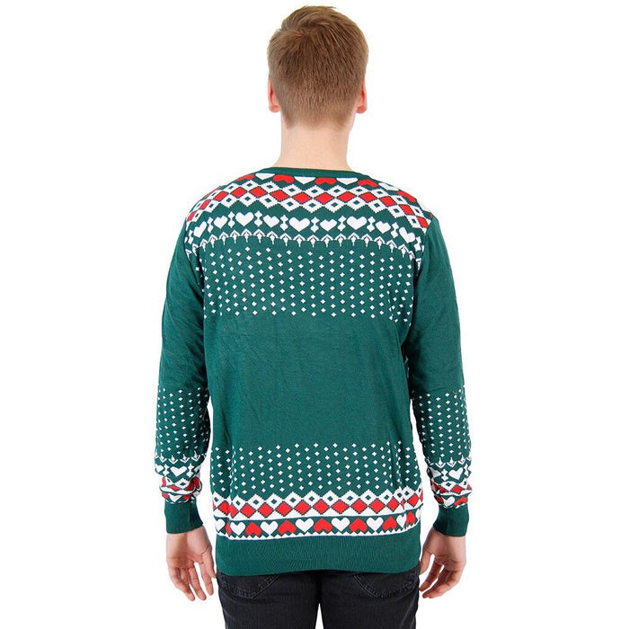 Ugly Christmas Sweater Flashing Nose Reindeer Sweater-tvso