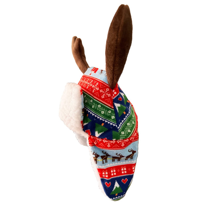 Dog wearing Ugly Sweater Antler Hat with SnugFit®.