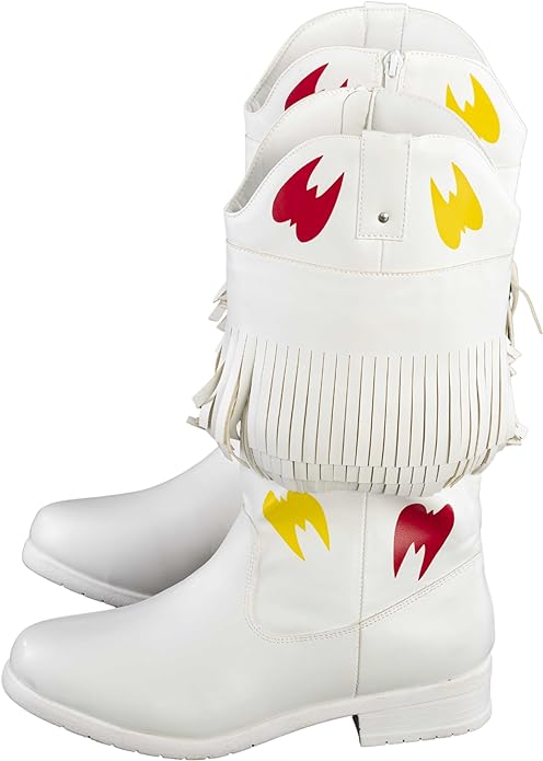Ultimate Wrestler Warrior White Replica Halloween Cosplay Costume Boots - TVStoreOnline