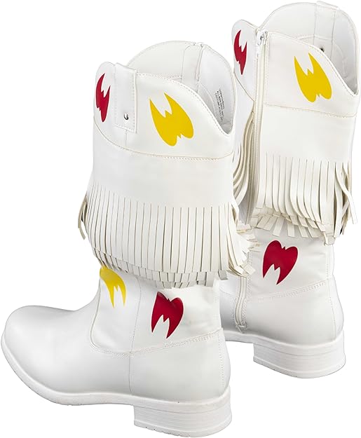 Ultimate Wrestler Warrior White Replica Halloween Cosplay Costume Boots - TVStoreOnline
