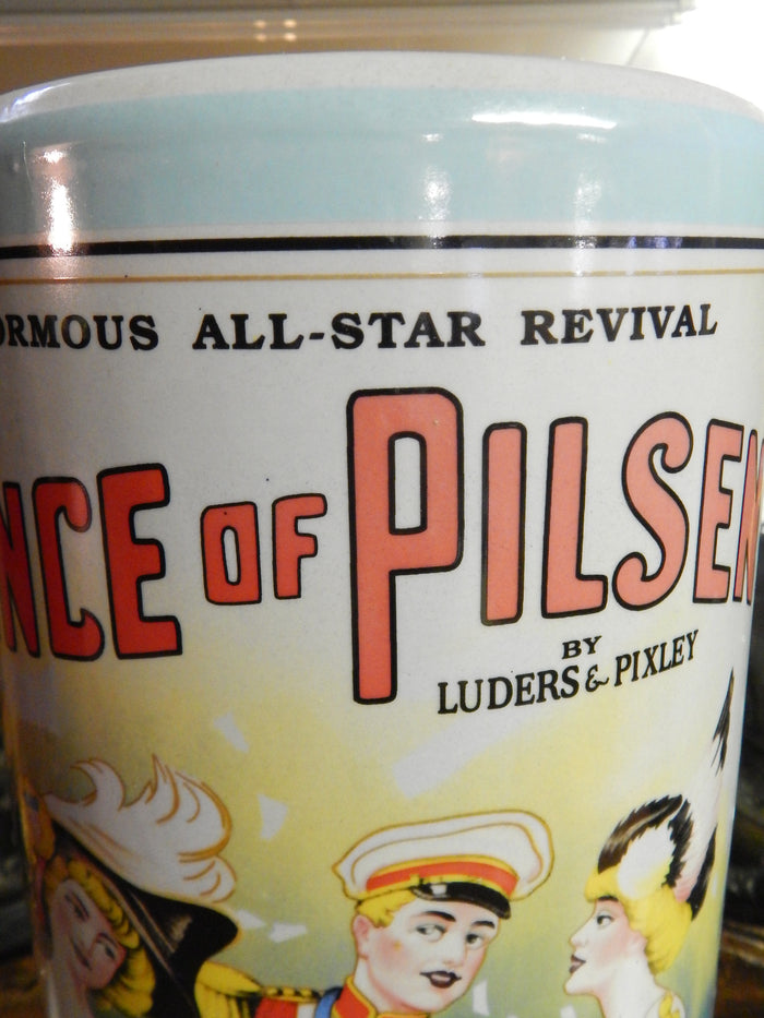 Umbrella Stand Porcelain - French Prince of Pilsen Theatre Advertising-Jantiques LLC.