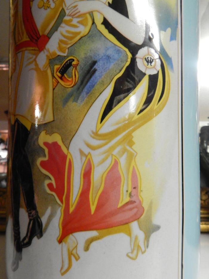 Umbrella Stand Porcelain - French Prince of Pilsen Theatre Advertising-Jantiques LLC.