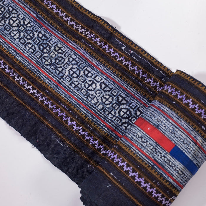 Vintage batik and embroidery roll