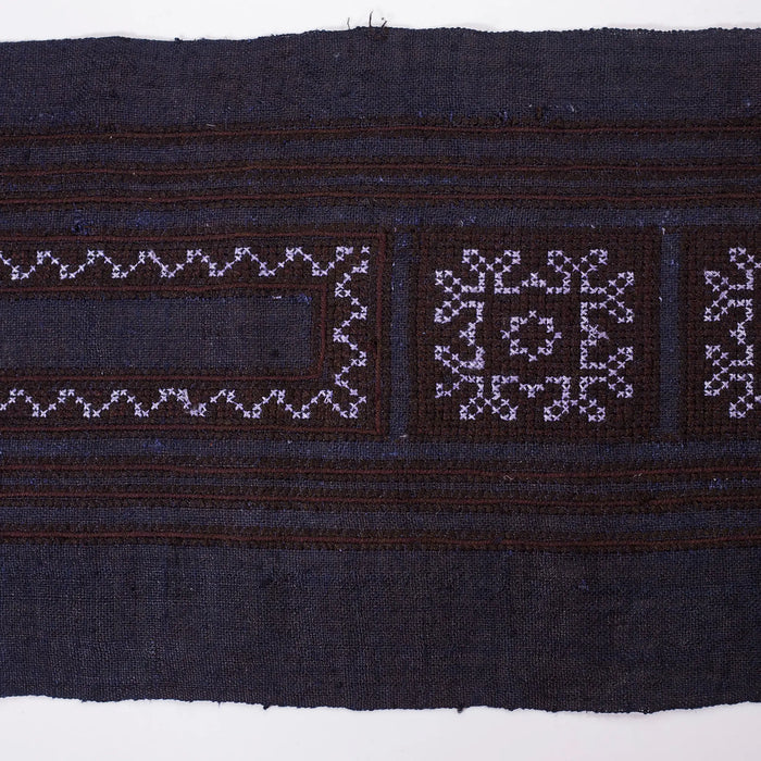 Vintage cross-stitch embroidery roll, square patterns