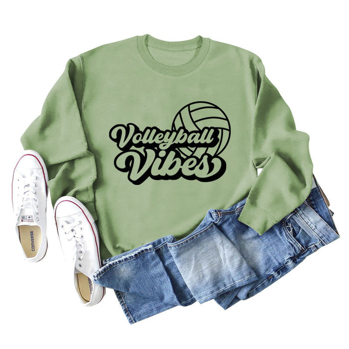 Olive green sweater (black font) / S