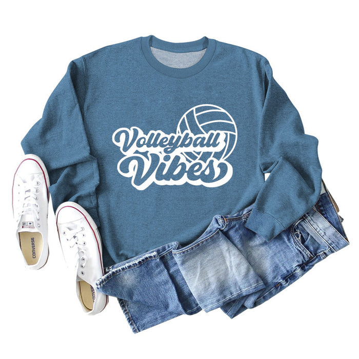 Blue sweater (white font) / S