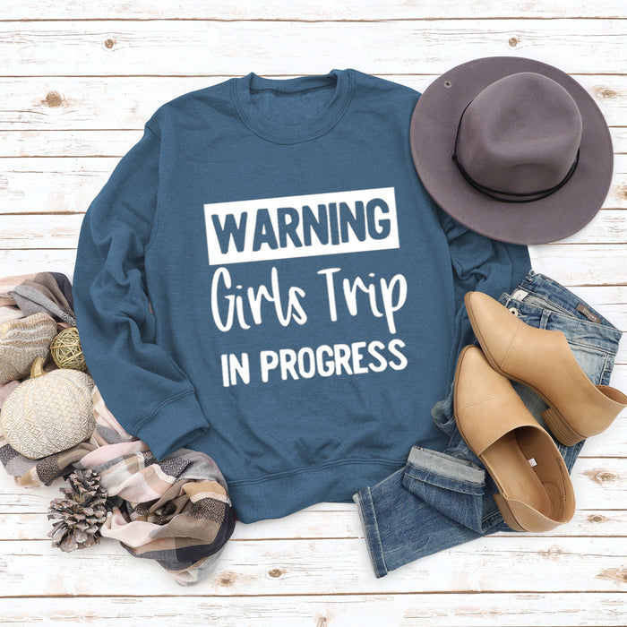 Blue sweater (white font) / S