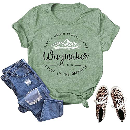 Way Maker Miracle Worker Promise Keeper Light in The Darkness T-Shirt Way Maker Shirt for Women