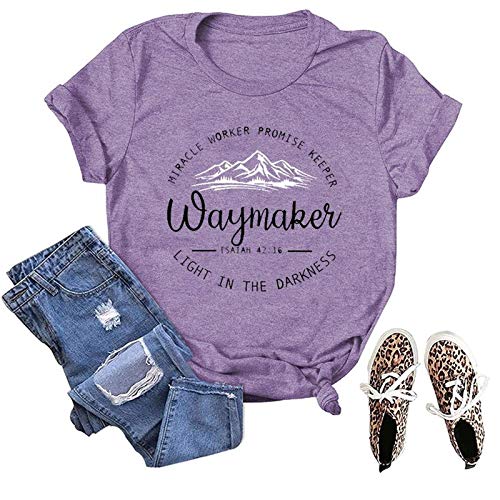 Way Maker Miracle Worker Promise Keeper Light in The Darkness T-Shirt Way Maker Shirt for Women