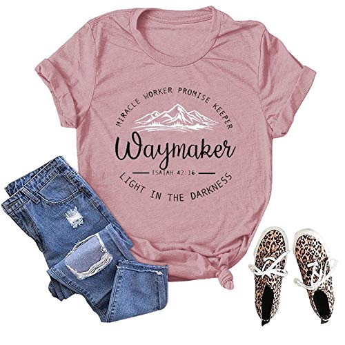 Way Maker Miracle Worker Promise Keeper Light in The Darkness T-Shirt Way Maker Shirt for Women
