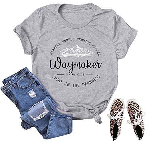 Way Maker Miracle Worker Promise Keeper Light in The Darkness T-Shirt Way Maker Shirt for Women
