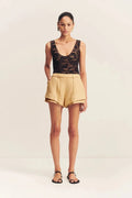 Wellington Double Layer Short - Almond - SODA Fashion Haus
