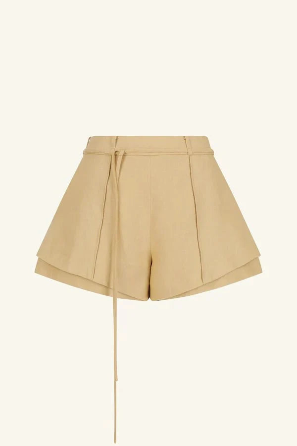 Wellington Double Layer Short - Almond - SODA Fashion Haus