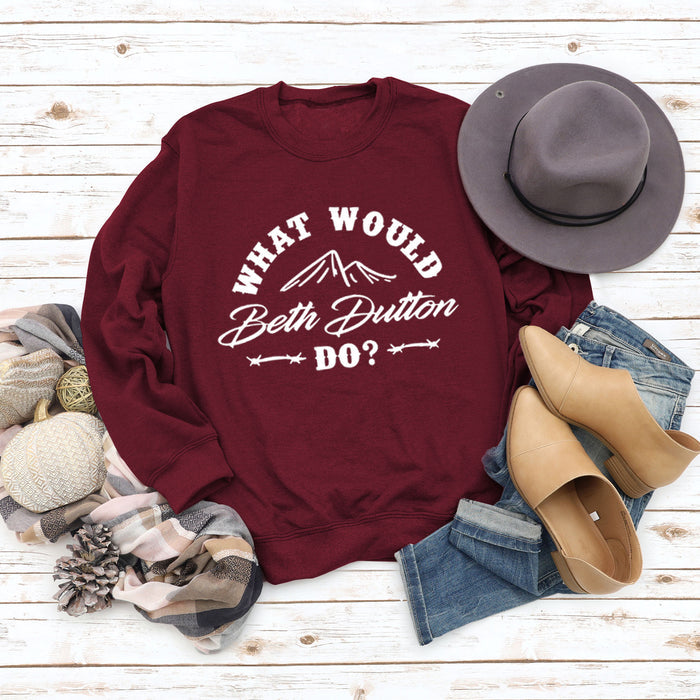 Red wine sweater (white font) / S