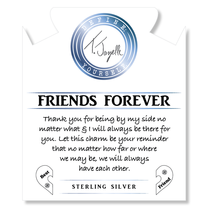 White Chalcedony Stone Bracelet with Forever Friends Sterling Silver Charm