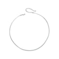 White Gold Plated Dainty Choker Necklace for Women Girls, 925 Sterling Silver Snake Chain Necklace Fashion Jewelry