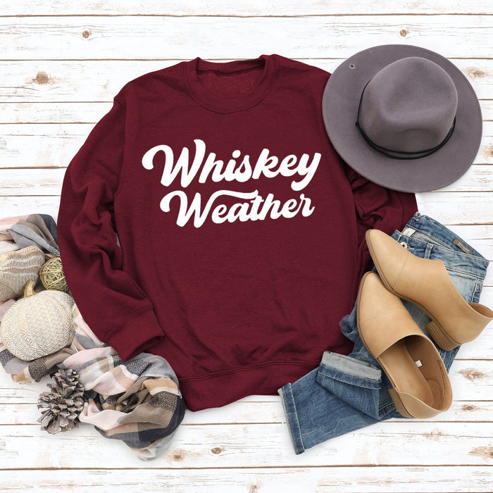 Red wine sweater (white font) / S