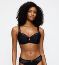 BLACK TRIUMPH WILD GARDENIA FLORALE MINIMISER BRA