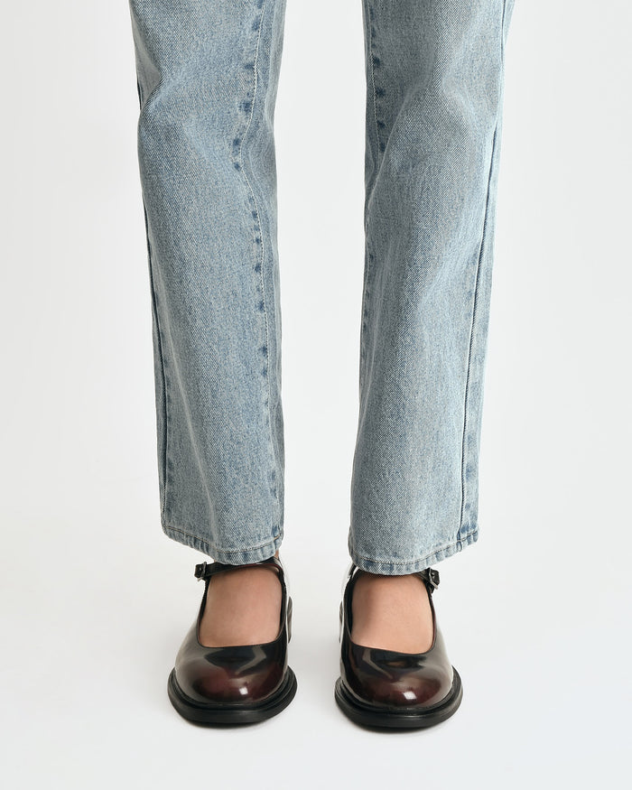 WILDE CASUAL FLATS BURGUNDY LEATHER