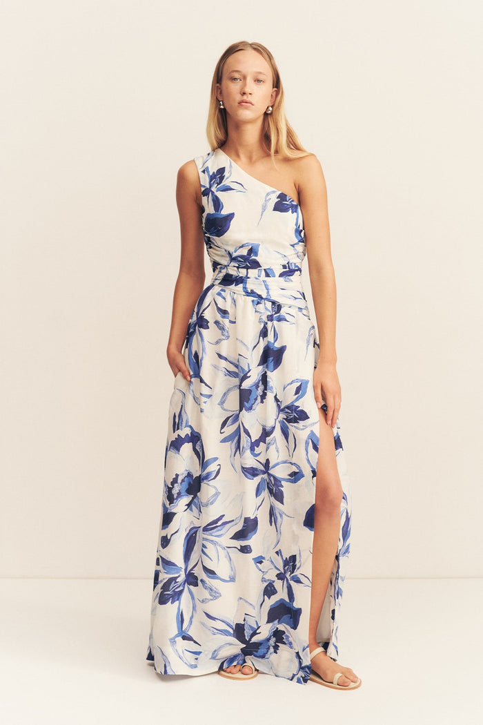 Willa asymmetrical gathered maxi dress - SODA Fashion Haus
