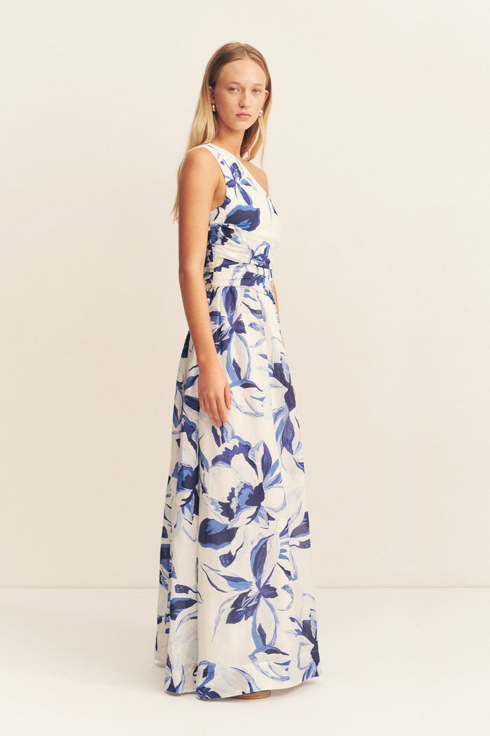 Willa asymmetrical gathered maxi dress - SODA Fashion Haus