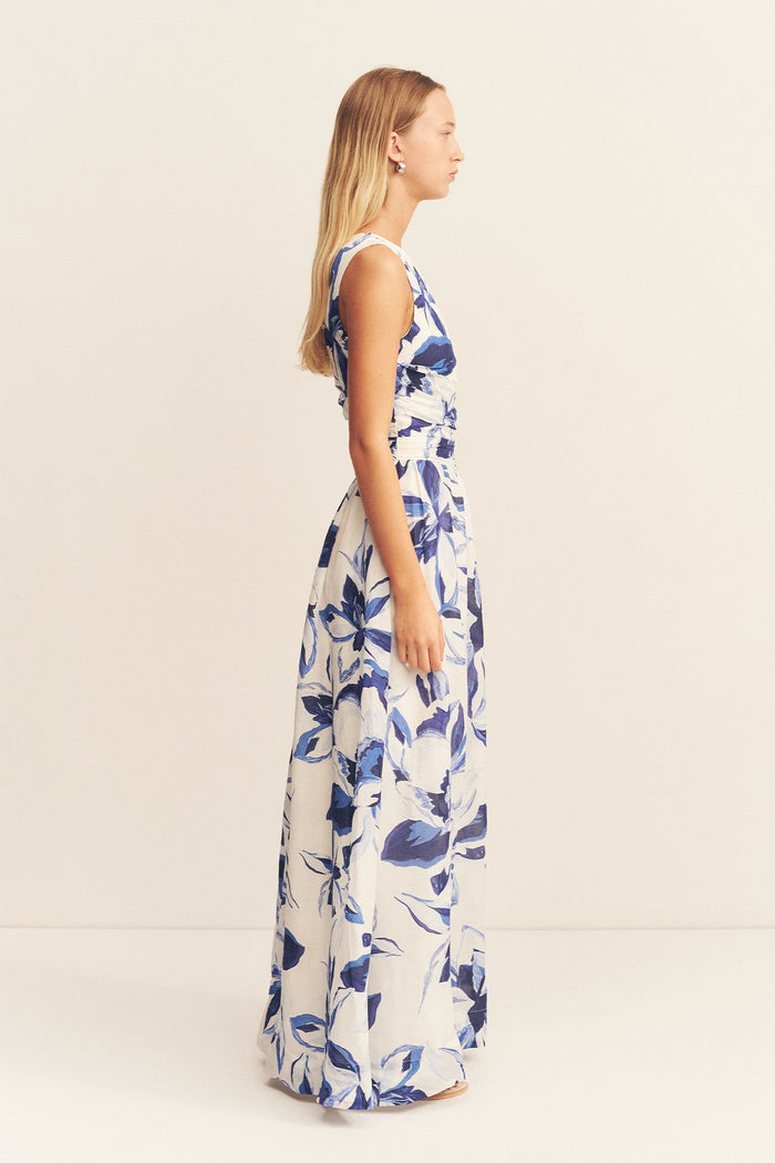 Willa asymmetrical gathered maxi dress - SODA Fashion Haus