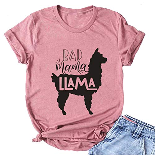 Women Bad Mama Llama Funny T-Shirt