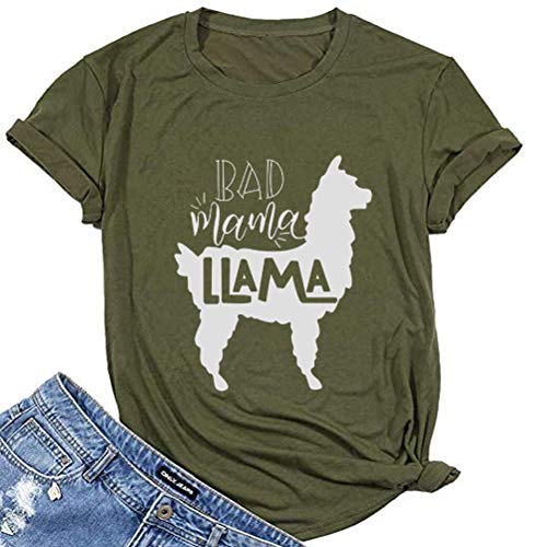 Women Bad Mama Llama Funny T-Shirt