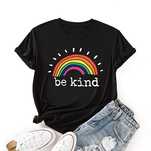 Women Be Kind Rainbow Shirt Kindness Gift T-Shirt