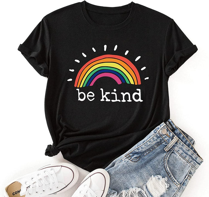 Women Be Kind Rainbow Shirt Kindness Gift T-Shirt