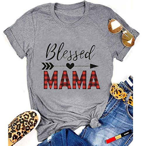 Women Blessed Mama T-Shirt Mama Shirt